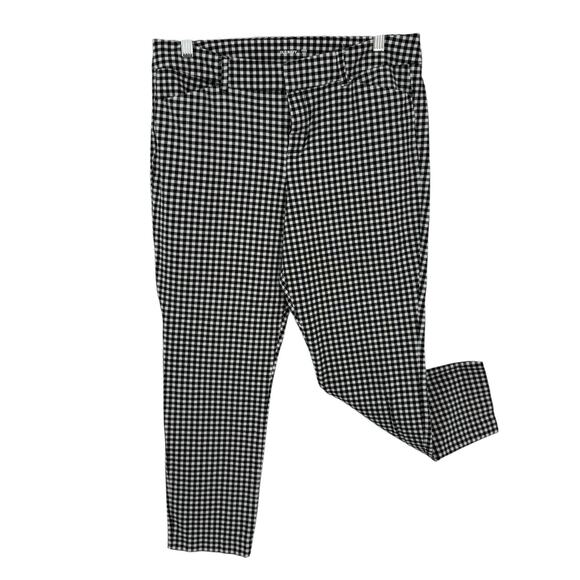 Old Navy 12 Pixie Ankle Pants Black White Gingham High Rise stretch Cotton Prep - Picture 1 of 8